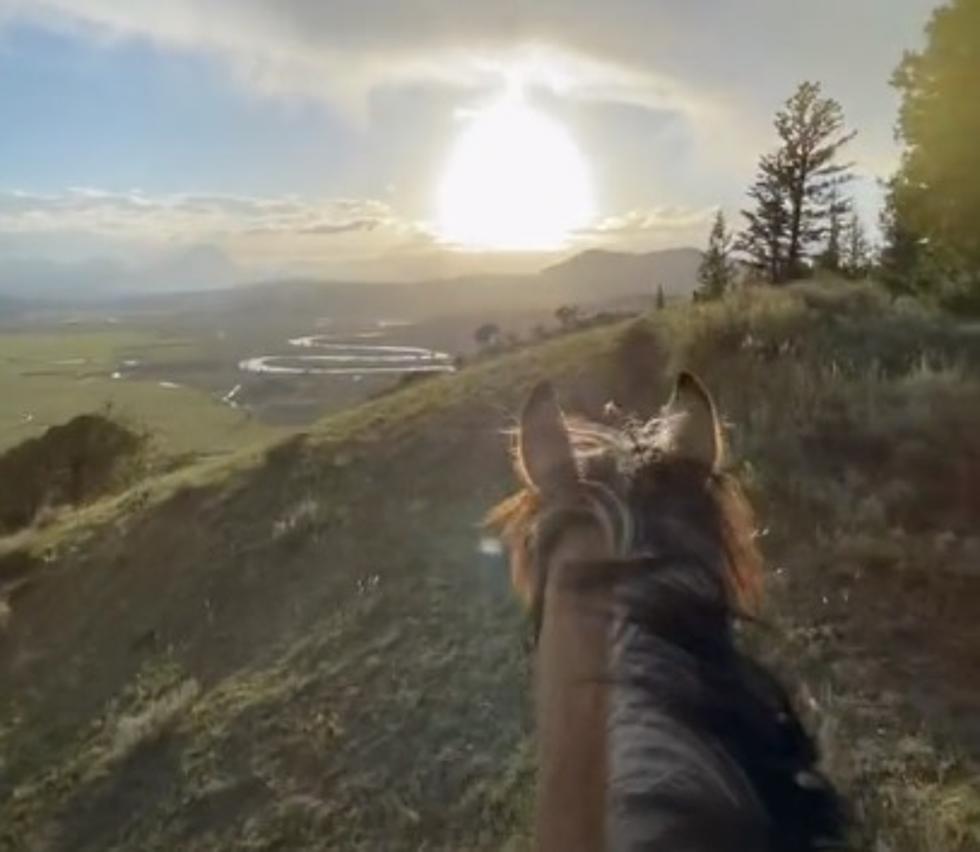 Cowboy On Horseback Shows Off Gorgeous Wyoming Views