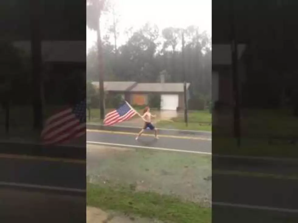 Patriotic Slayer Fan Battles Hurricane Matthew