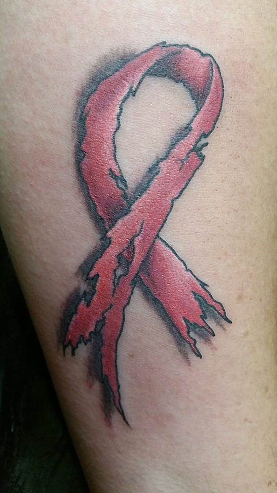 I found this sub like ten minutes ago Does anyone else have any ribbon  tattoos I got this in high school  rCancersurvivors
