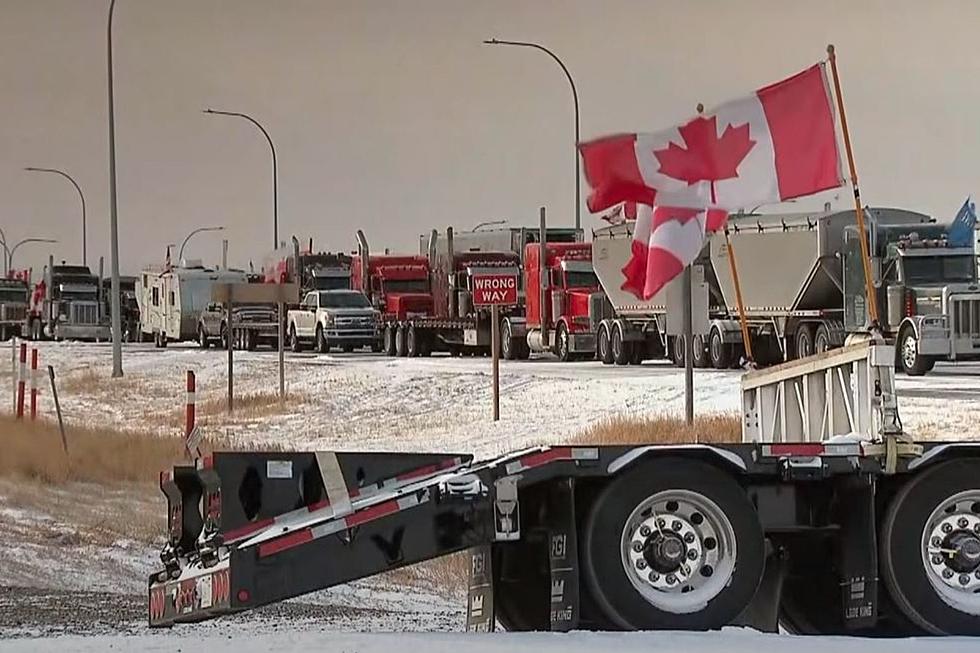 The Montana Border with Canada Gets Shutdown by Big Rig Blockade