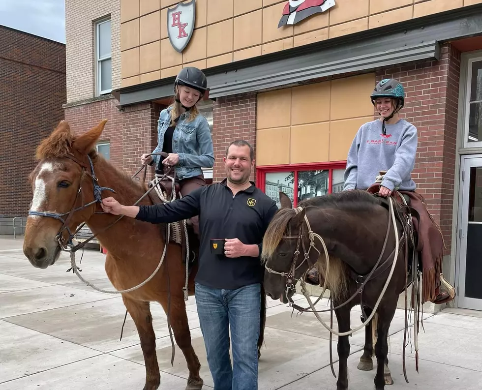 Horses at Hellgate High School Leaves Principal With a Handful