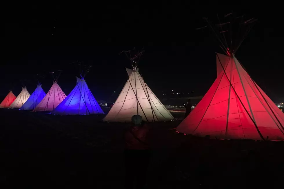 Sacrifice Cliff Teepees Illuminate During COVID-19 Memorial