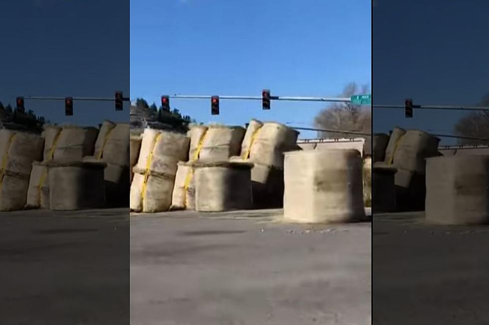 Semi-Trailer Full of Hay Bales Rolls Over, Stops Billings Traffic