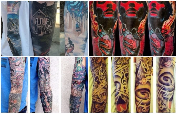 Punk rock leg sleeve in progress by  Coffin City Tattoo  Facebook