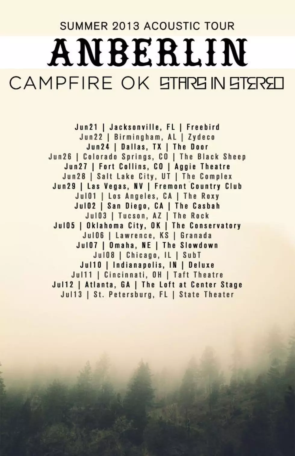 anberlin tour schedule