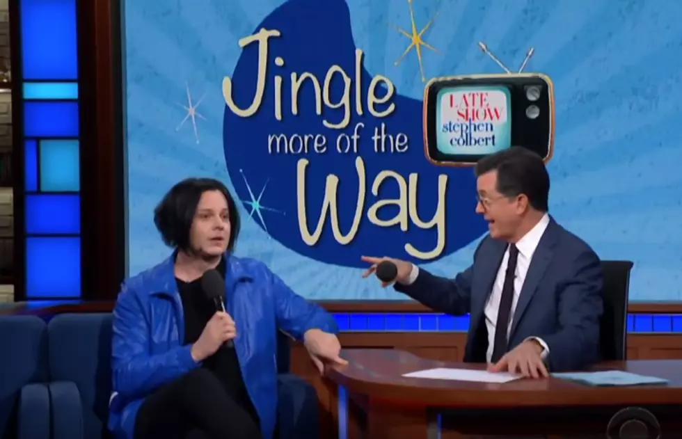 Things get dark when Jack White sings TV jingles with Stephen Colbert