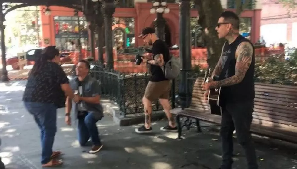 Watch Mike Herrera serenade a surprise marriage proposal