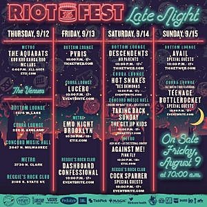 Riot Fest Late Night after shows