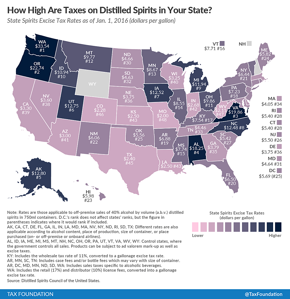 How high is Montana? No. 12 on the spirit tax index