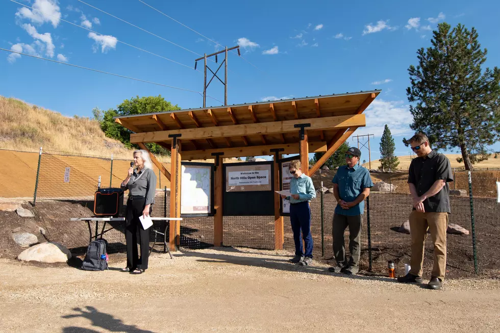 Acting mayor for the city of Missoula, Gwen Jones, delivers remarks on the new trailhead Thursday morning. “I'm really thrilled that we're going to have a trail that people will be able to walk on if they can't hike a hill or go up an incline,” said Jones. (Kevin Moriarty/Missoula Current)