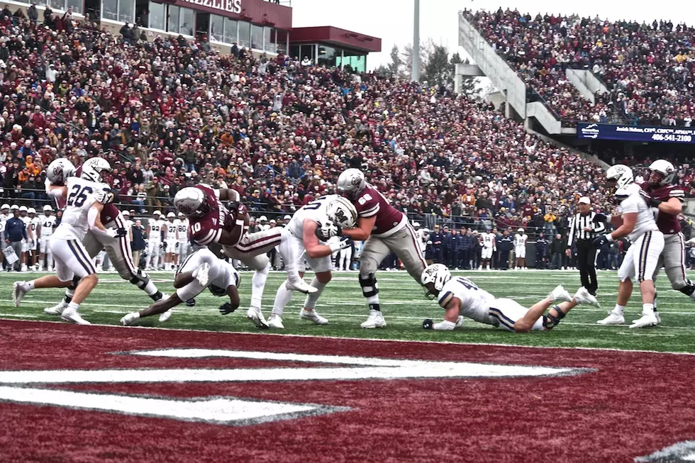 Eli Gillman rolls over cat goal line. (William Munoz/Missoula Current)
