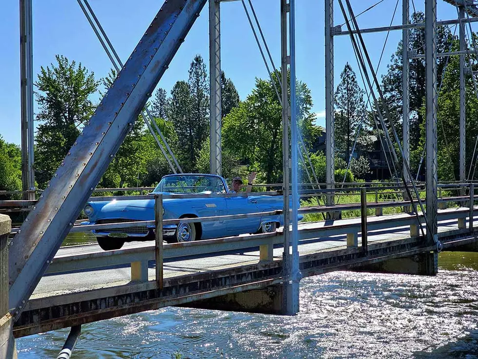 Viewpoint: Old car crosses old Missoula bridge, for now