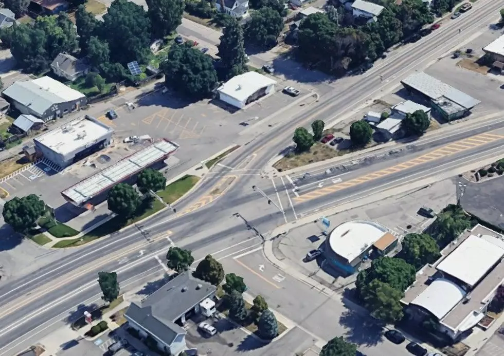 The city will receive right-of-way for future improvements to West Broadway in exchange for funding to remove a vacant building on the property. (Google Earth)