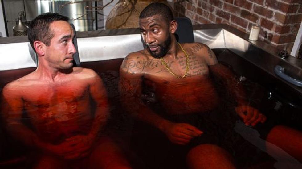 Amar&#8217;e Stoudemire Gets Interviewed While Bathing In Red Wine [VIDEO]