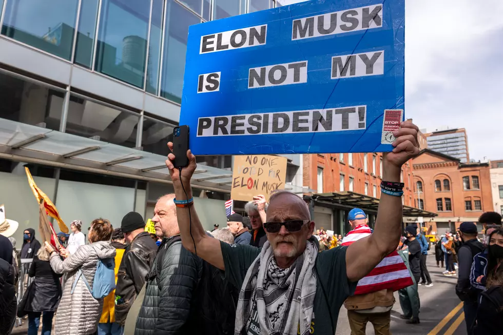 Tesla Protests Continue In New York Over Elon Musk's DOGE Handling Of Government Positions