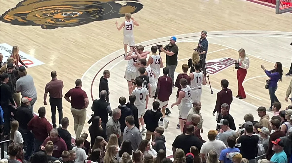 Butte Central celebrates after winning last year's State Tournament in Missoula. Photo: Tommy O/Townsquare Media
