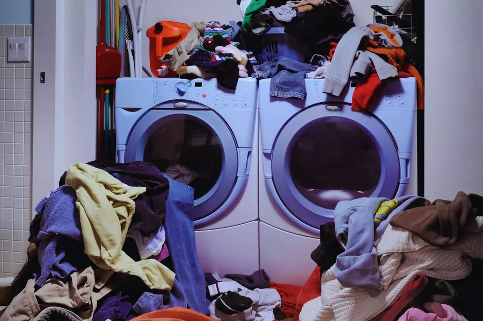 A messy laundry room