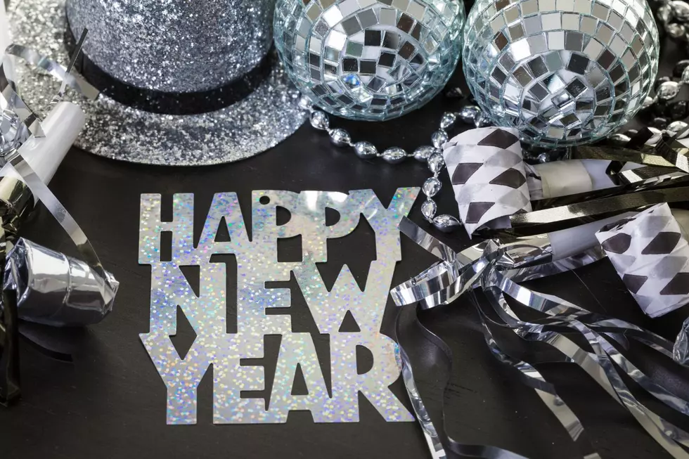 Party supplies on a table ready for a new year's eve party