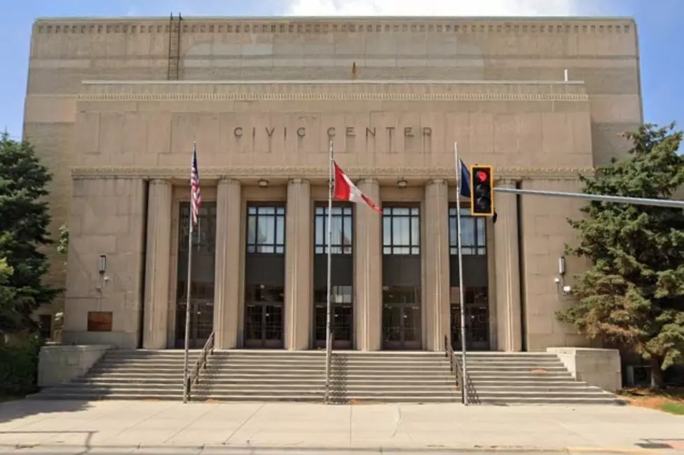 The front of the Civic Center in Great Falls MT