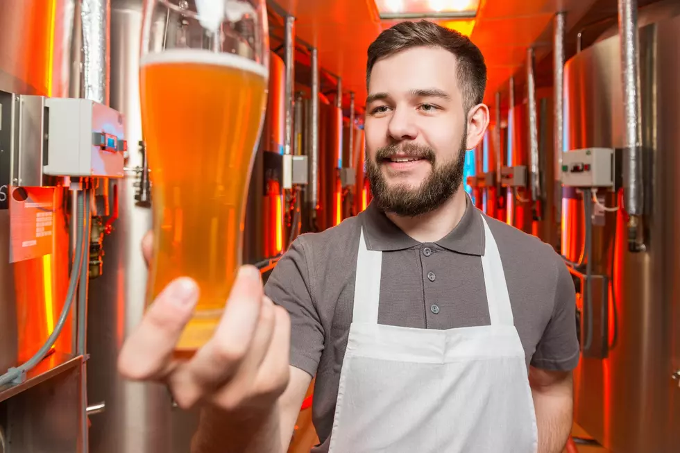 A man holding a poured beer