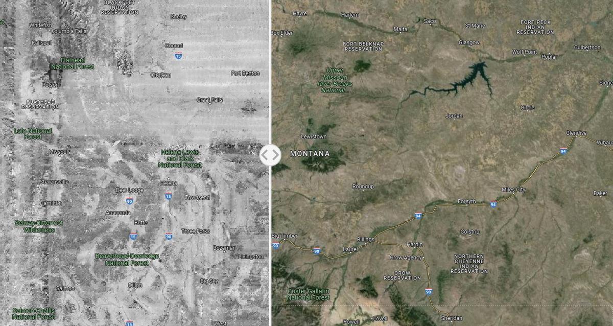 Montana’s Landscape Evolution: Exploring 70 Years of Transformation with Interactive Maps and Google Earth Images
