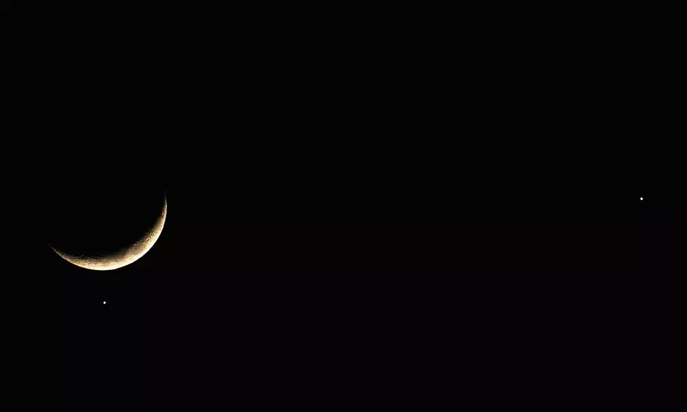 Planet Venus appears close to Crescent Moon