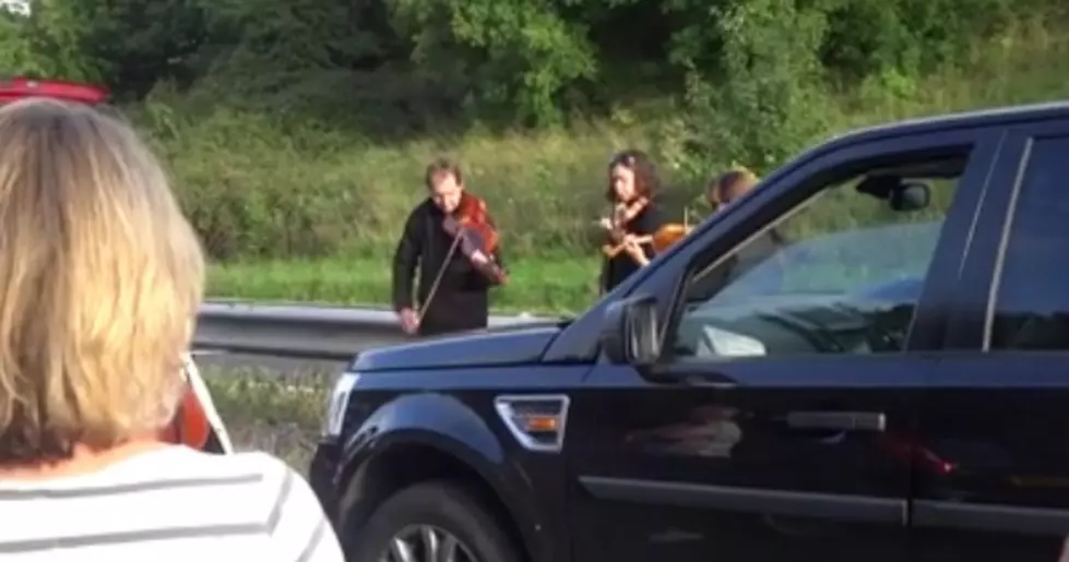 A String Quartet Plays Impromptu Concert for Motorists Stuck in Traffic!