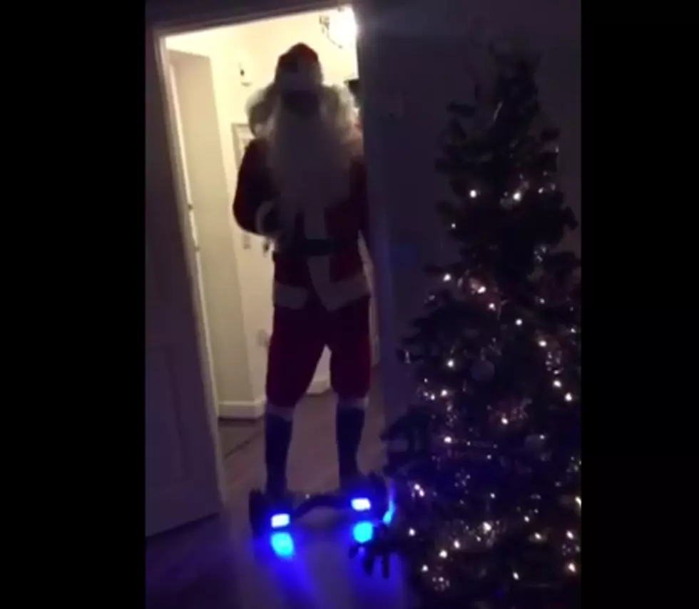 Hover Board Santa Crashes Christmas Tree [VIDEO]
