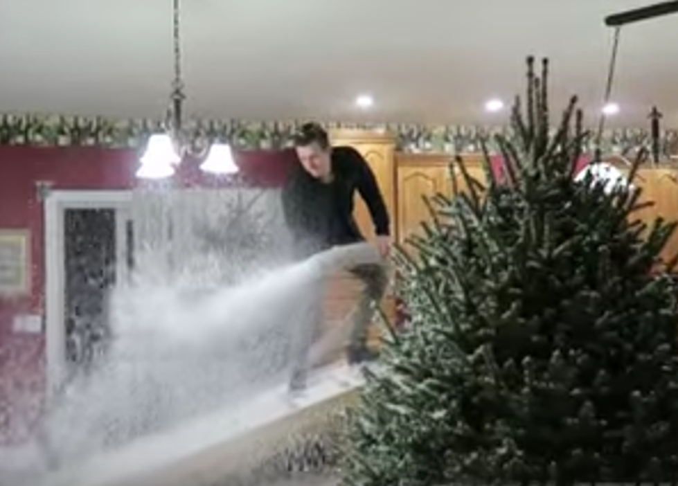 He Sprays His Whole House with Fake Snow! [VIDEO]