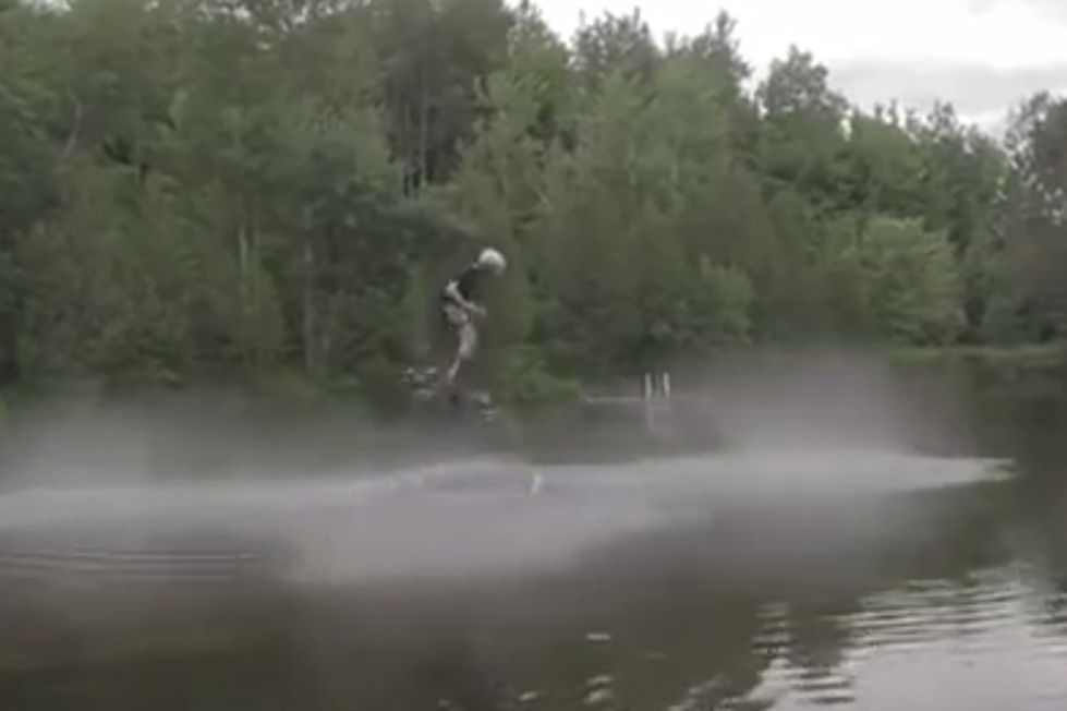 Man Turns Drone into Hover Board Over Water! [VIDEO]