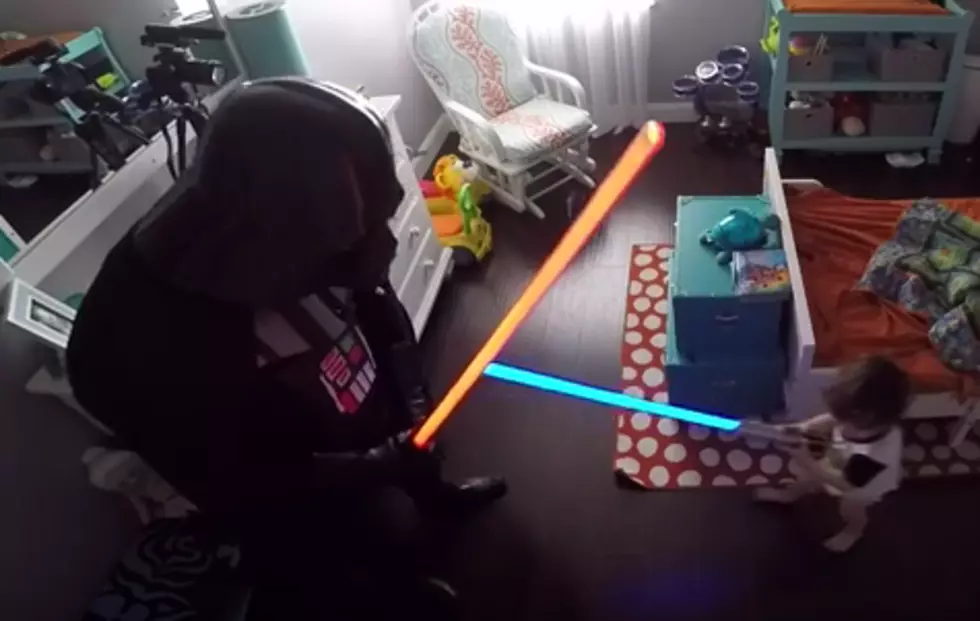 See How This 2 yr Old takes on Darth Vader [VIDEO]
