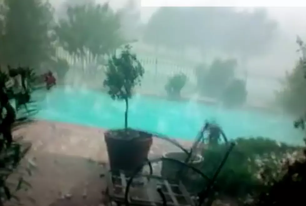 Baseball Sized Hail Makes Pool Look Like It’s Boiling! [VIDEO]