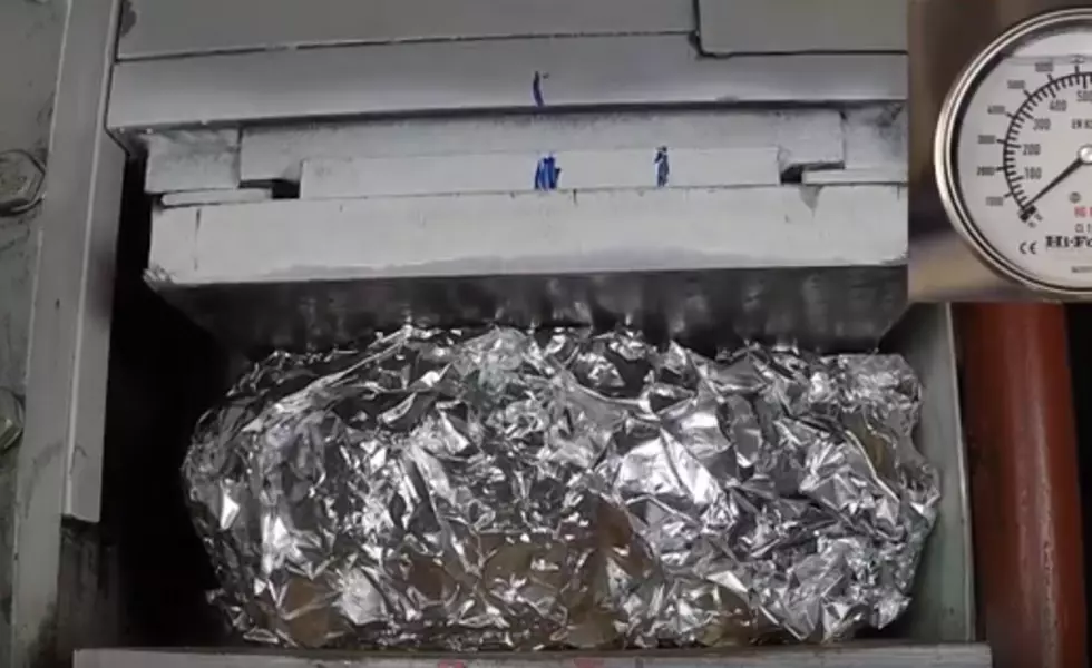 Hydraulic Press on a Whole Roll of Aluminum Foil is Amazing! [VIDEO]