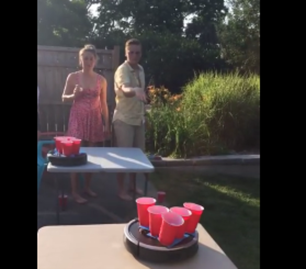 Roomba Beer Pong…A Moving Target!!