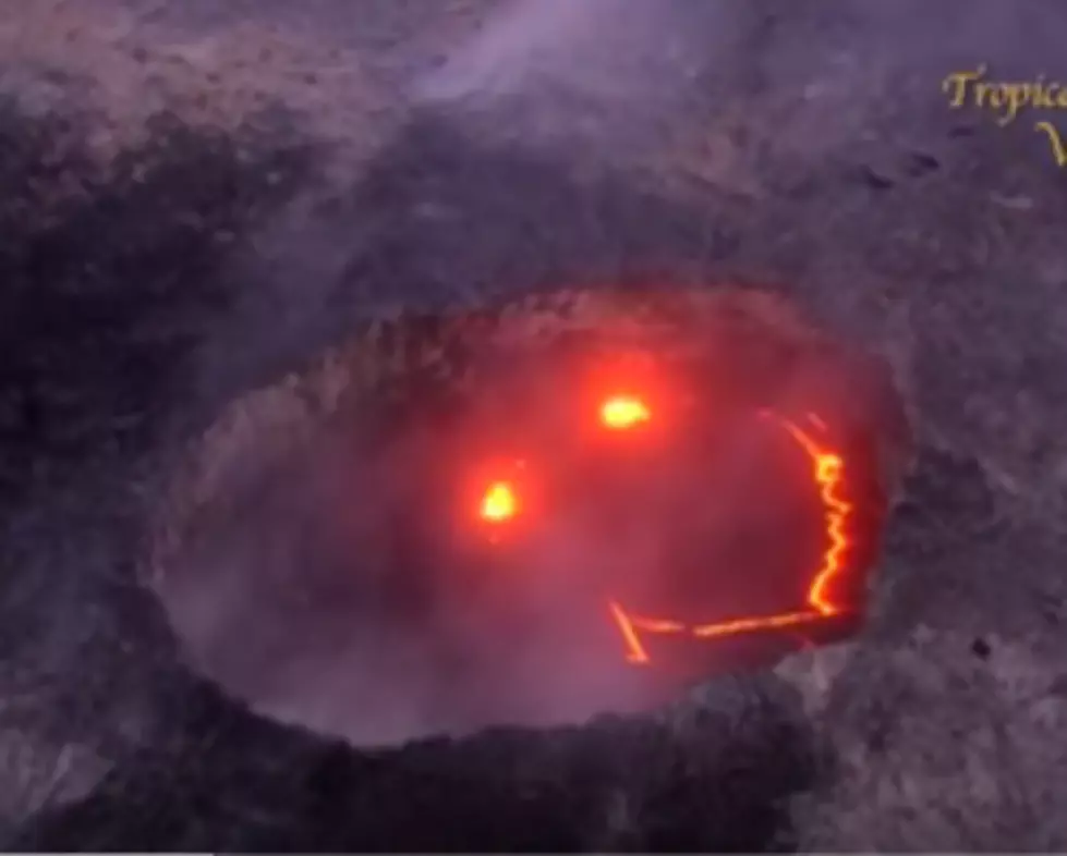 Volcano Makes a Smiley Face!