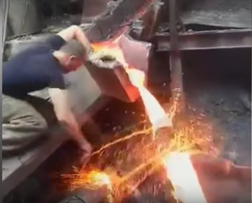 Watch This Man Slap Molten Metal with Bare Hand!