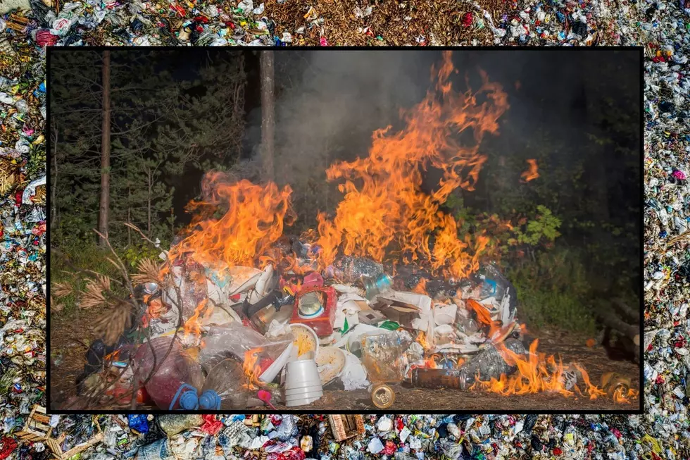 A burning pile of garbage