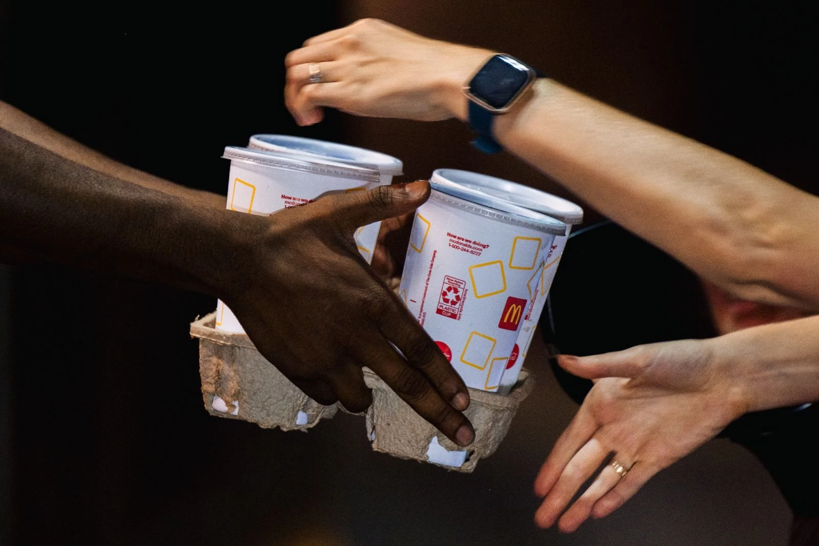 McDonalds Drive Hand Off. Credit Brandon Bell/Staff/GettyImages