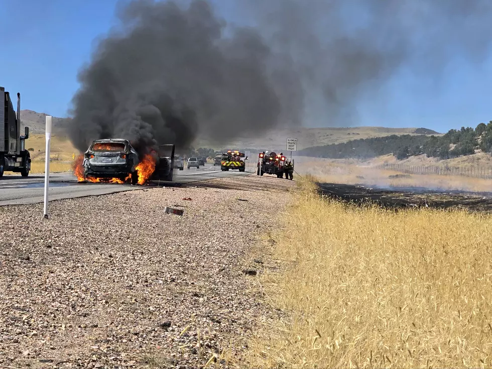 Car Fire In Utah on SB I-15 Starts Side Of Freeway On Fire