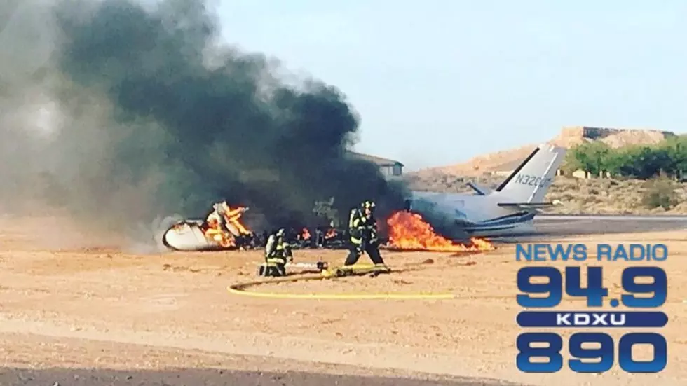 Small jet crashes and burns at Mesquite Airport