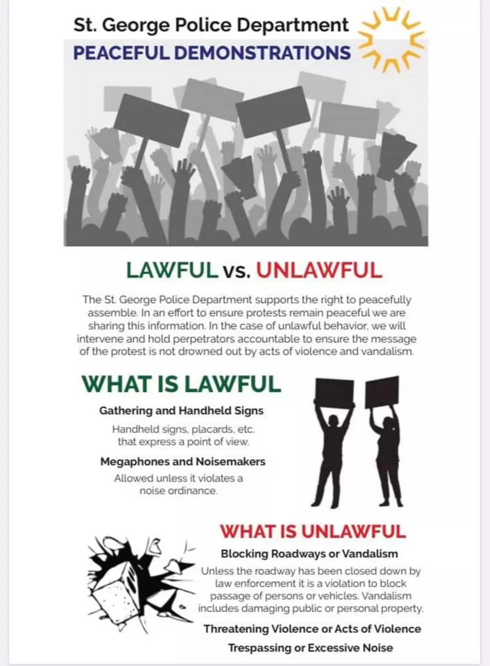 Lawful and unlawful protests