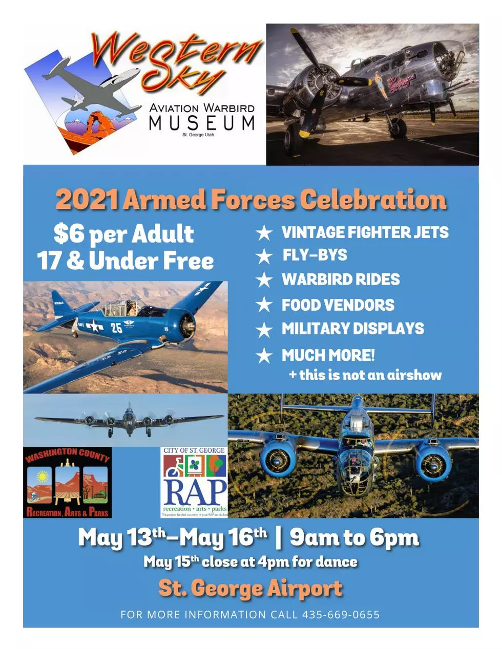 Western Sky Aviation Warbird Museum is holding a week end event starting May 13