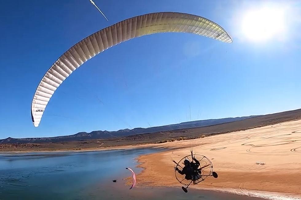 Flying Parachutes Dropping Candy on Kids in Southern Utah