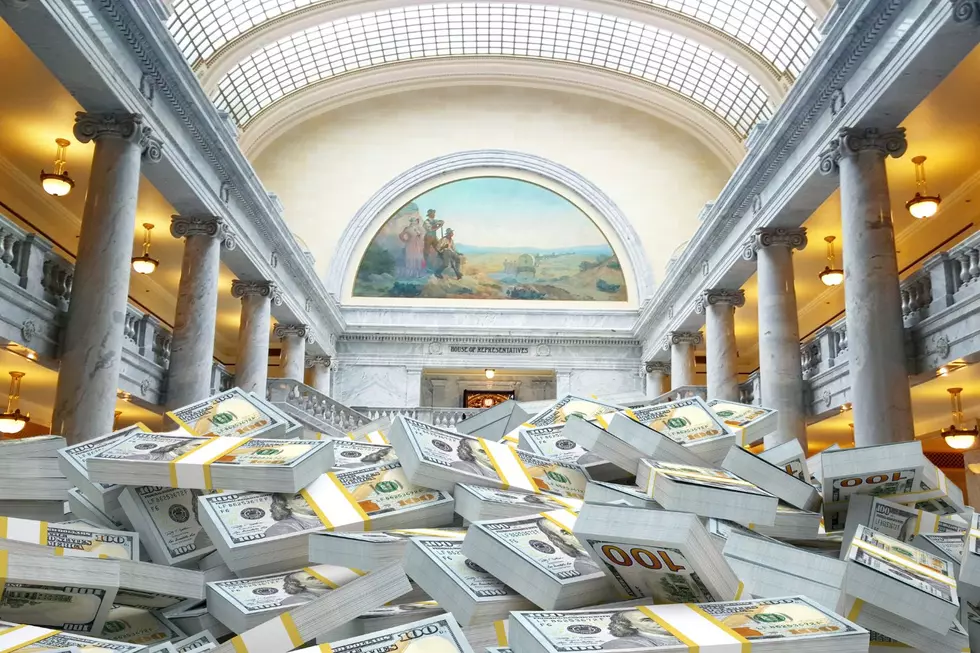 Money piled up inside the Utah capitol.