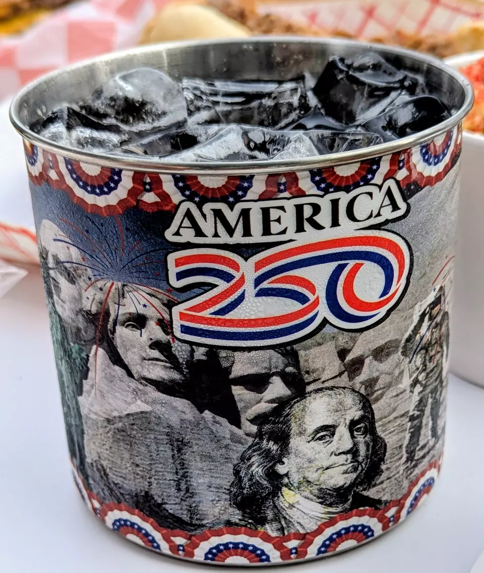 Beverage inside a commemorative America 250 cup at the Central WA State Fair in Yakima