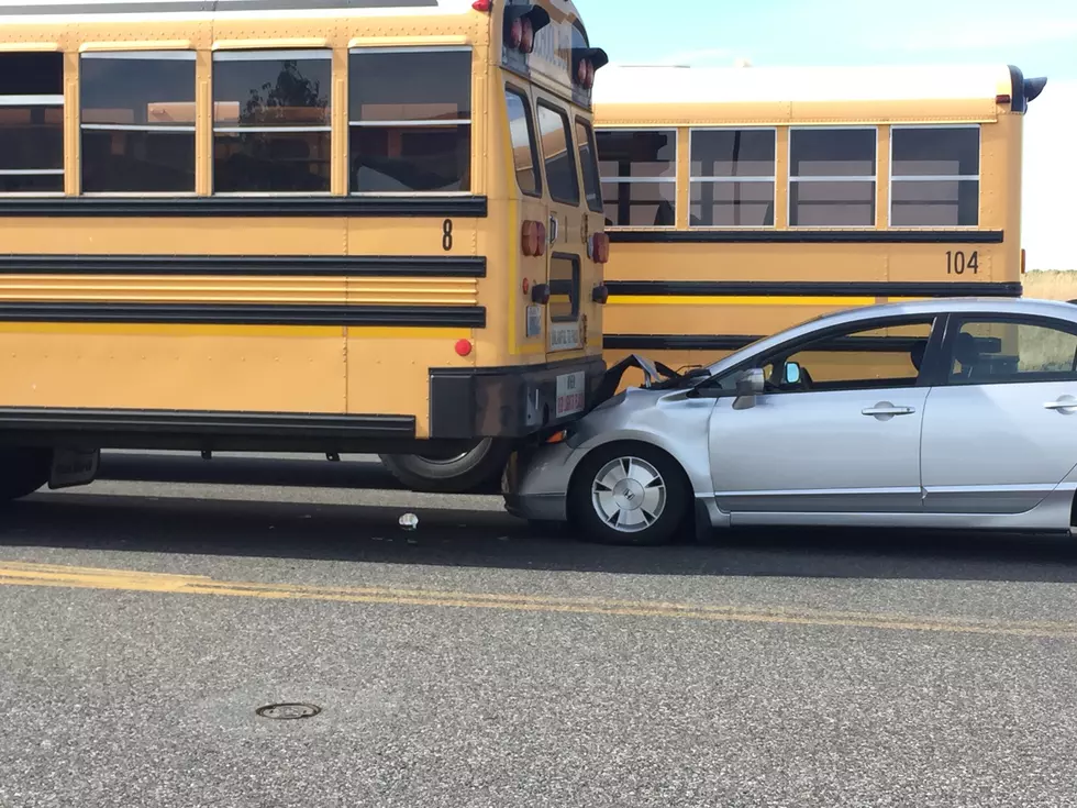 No one hurt in Pasco school bus vs. car crash