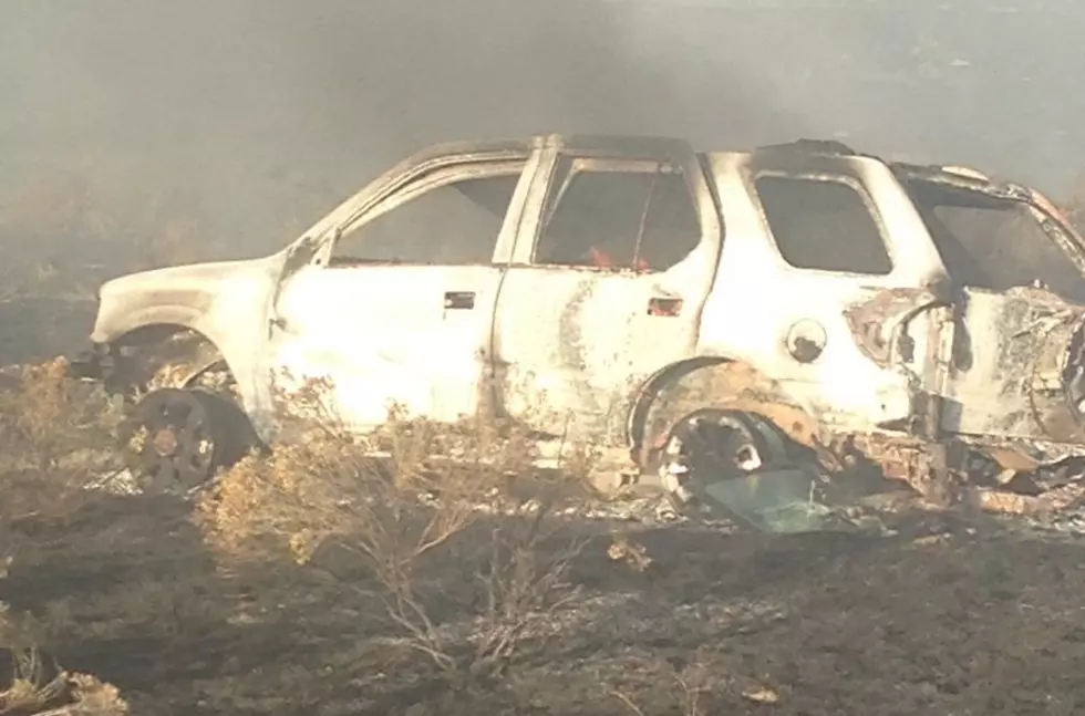 Police car chase leads to large fire south of Kennewick