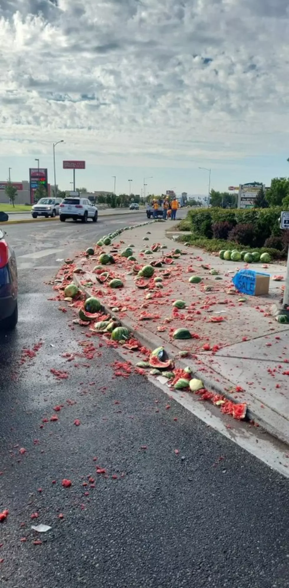 Watermelons Strewn All Over One Pasco Road After Crash