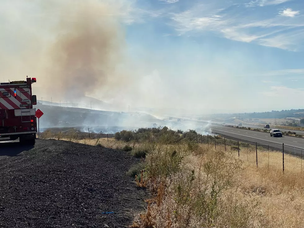 Fire Burns Along I-82 Near Prosser