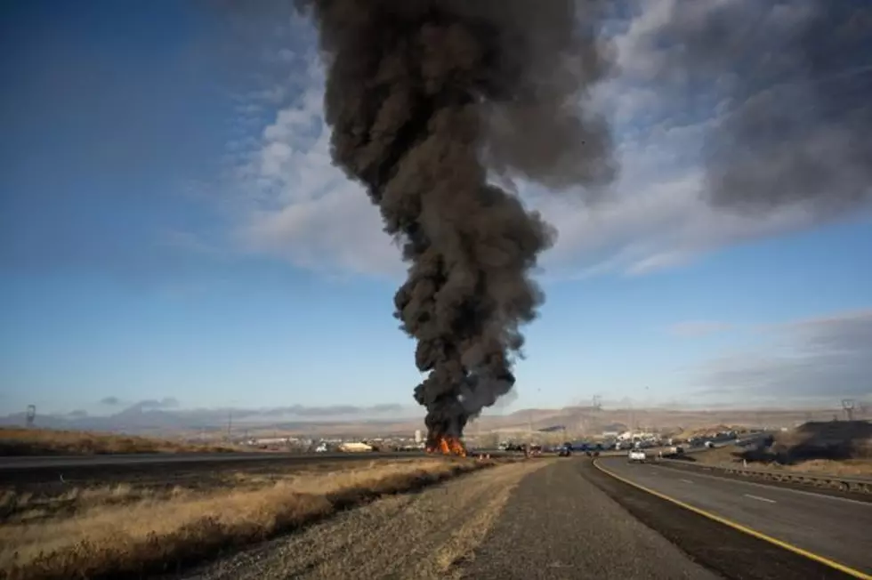 Fiery Crash Closes Eastbound I-82 at WA/OR State Line